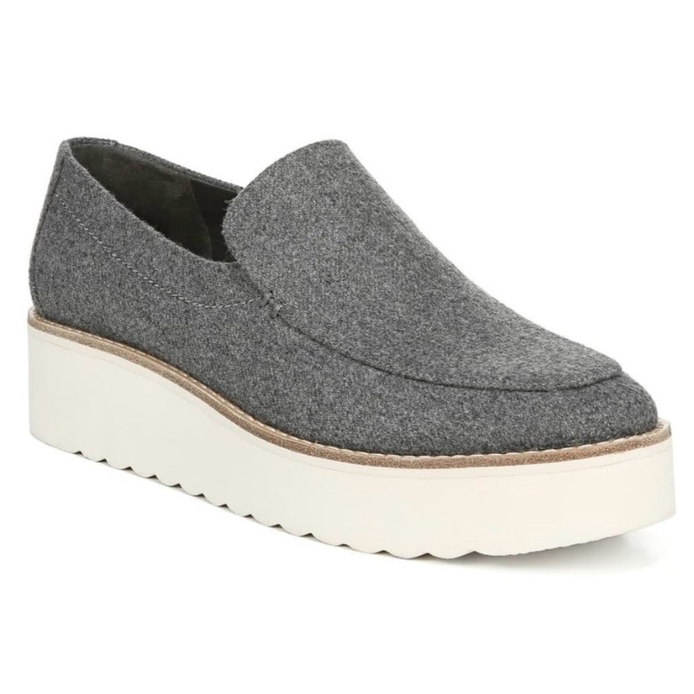 VINCE Zeta Grey Flannel Platform Oxford Loafers